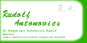 rudolf antonovics business card